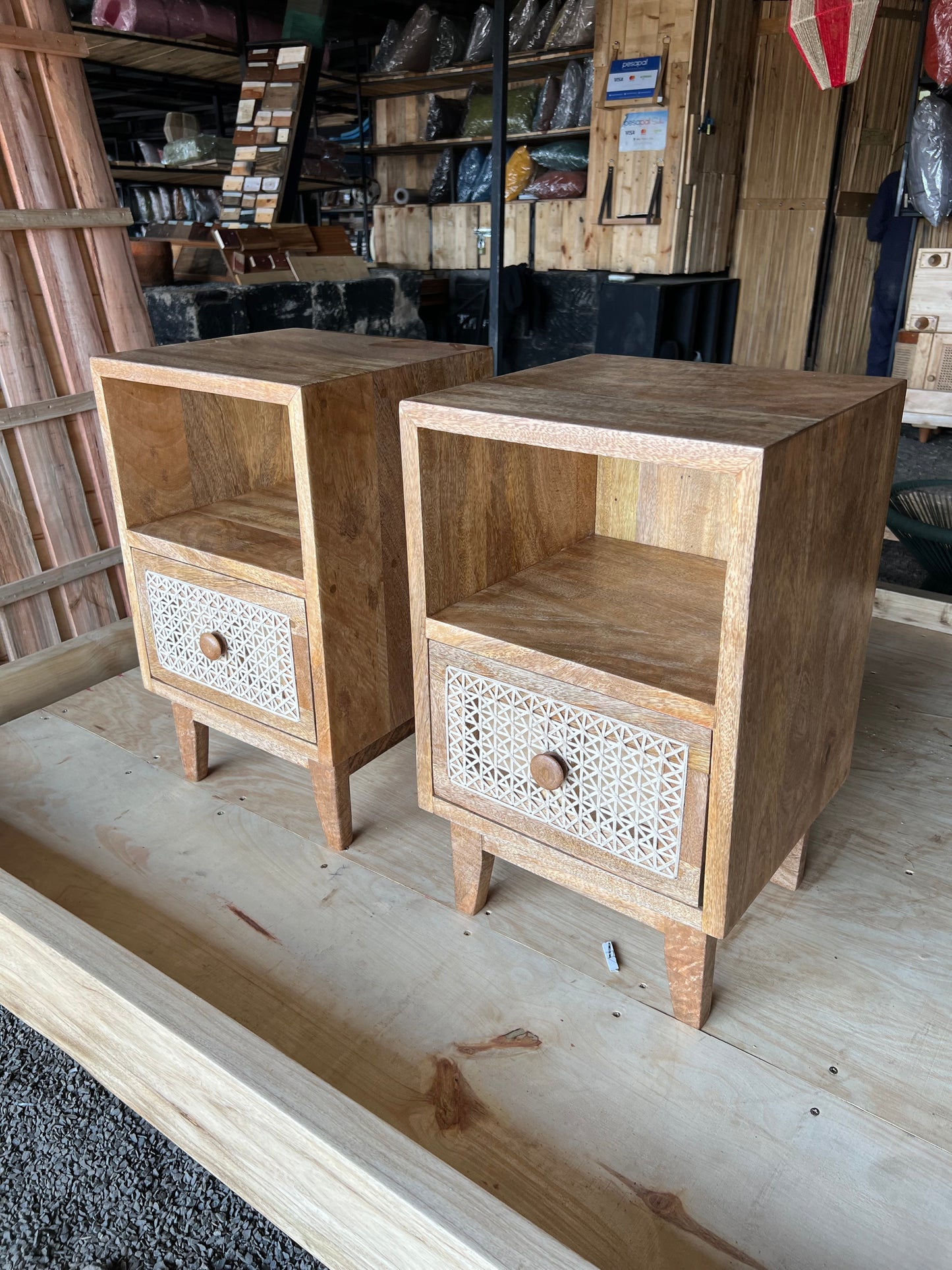 Mango wood swahili side beds