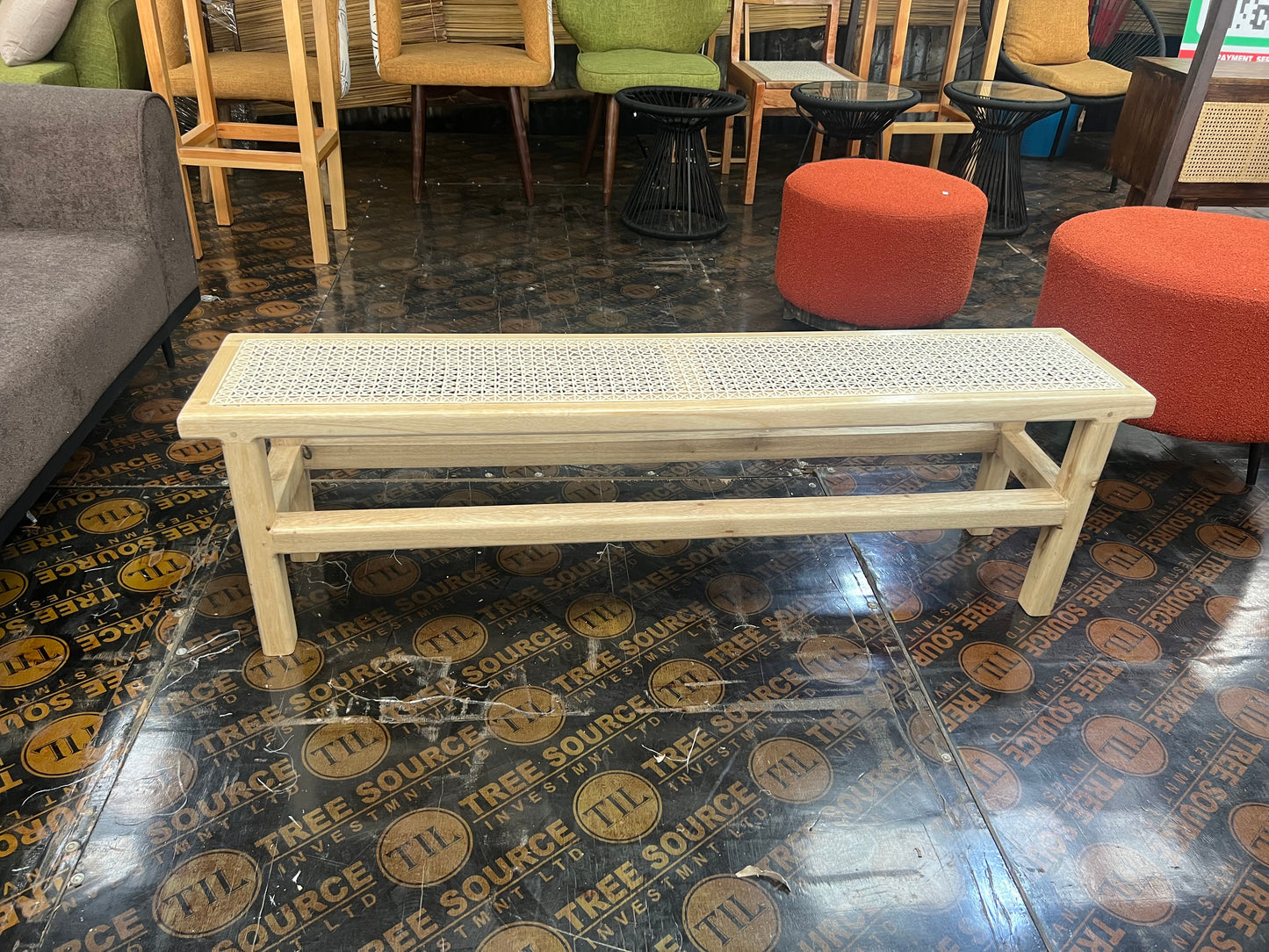 Meru oak hand-woven swahili lamu bench