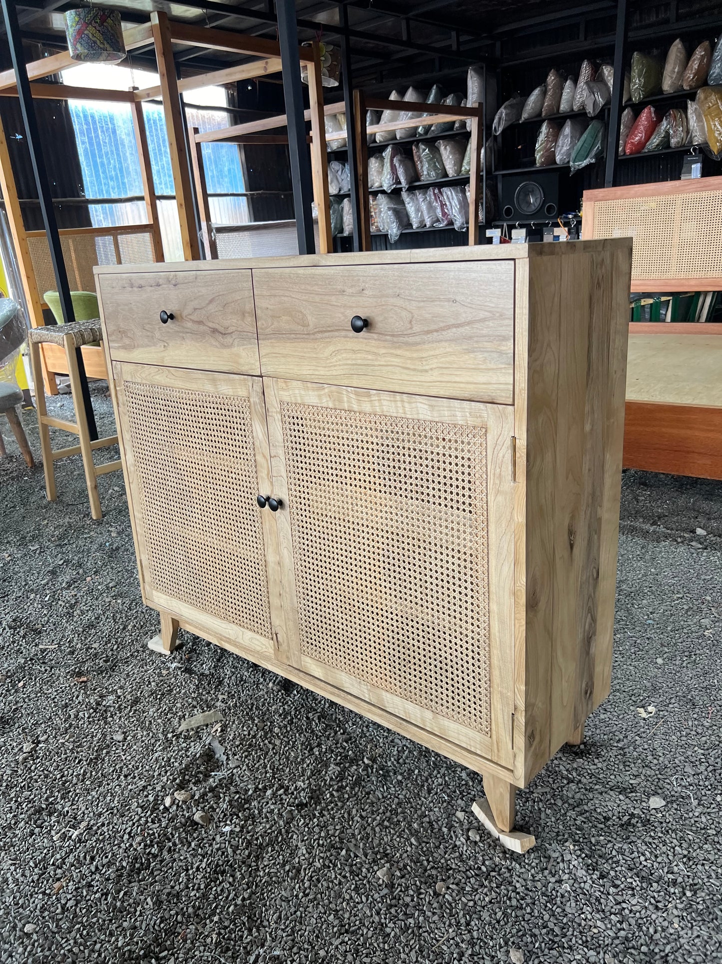 Meru oak rattan cabinet for ksh 80,000