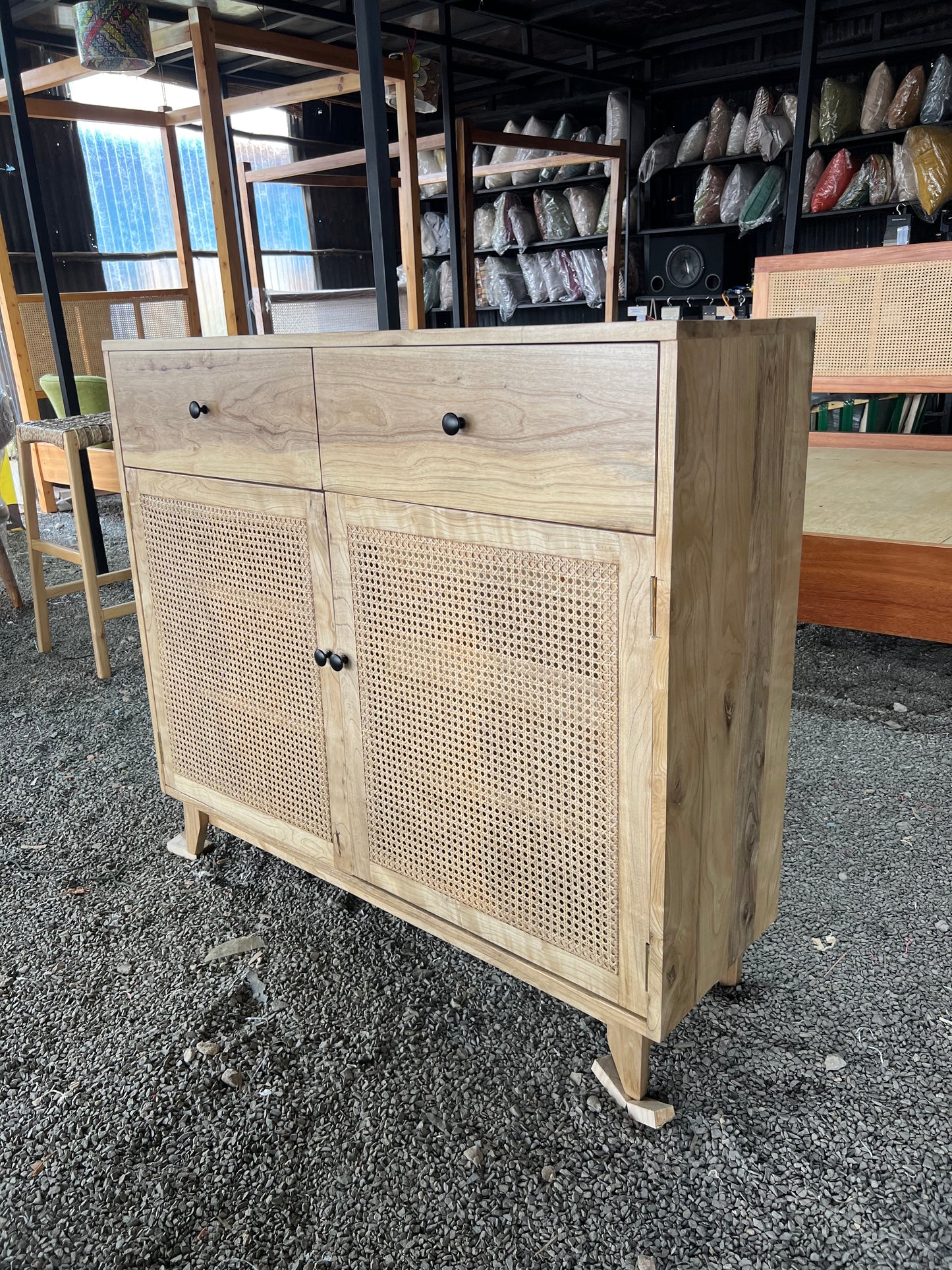 Meru oak rattan cabinet for ksh 80,000