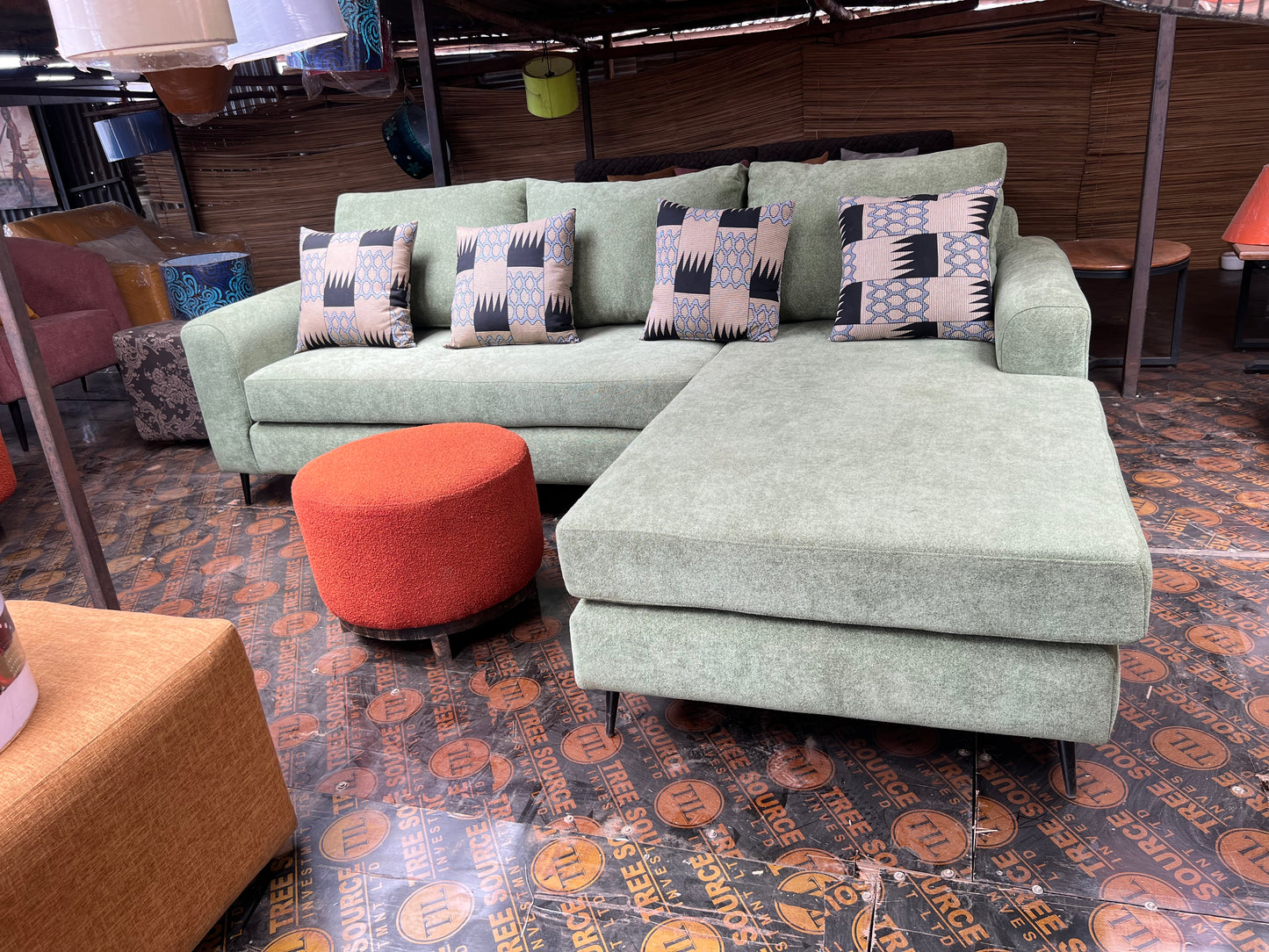 Green l-shape sofa for ksh 90,000