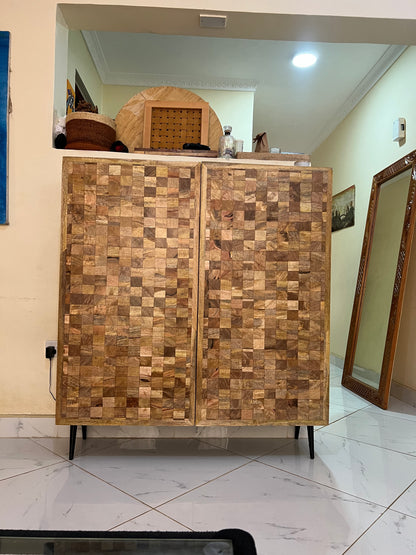 Mango wood cabinet with mdf board