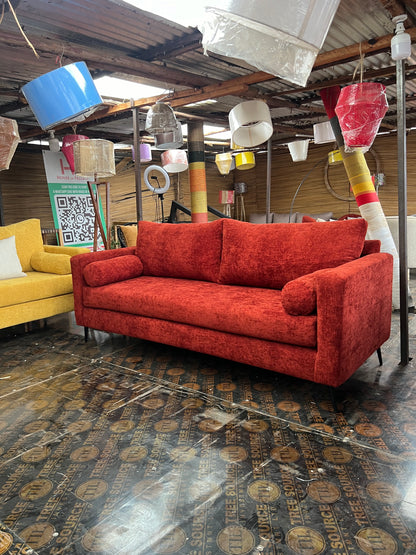 Burnt orange 3 seater sofa