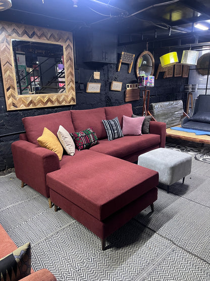 Maroon l-shape sofa for ksh 90,000