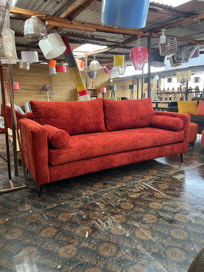 Burnt orange 3 seater sofa