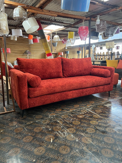 Burnt orange 3 seater sofa