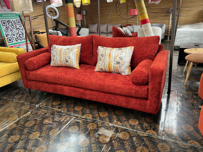 Burnt orange 3 seater sofa