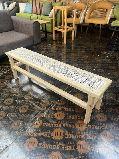 Meru oak hand-woven swahili lamu bench