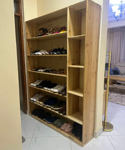 Reclaimed White Pine Shoe Rack with plywood back