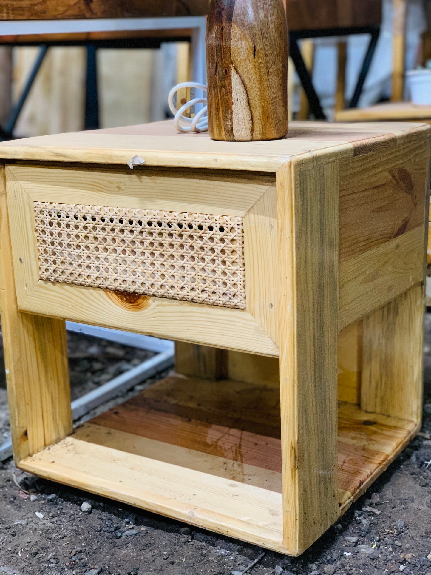 Pine bedside drawer