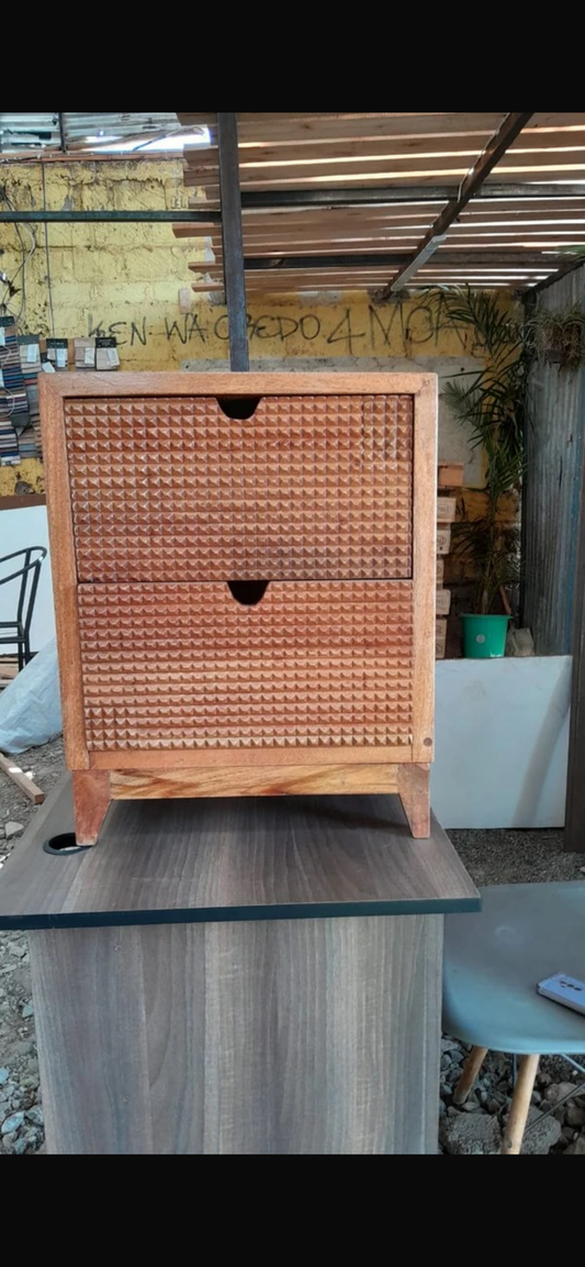 Cnc cut mango wood bedside table