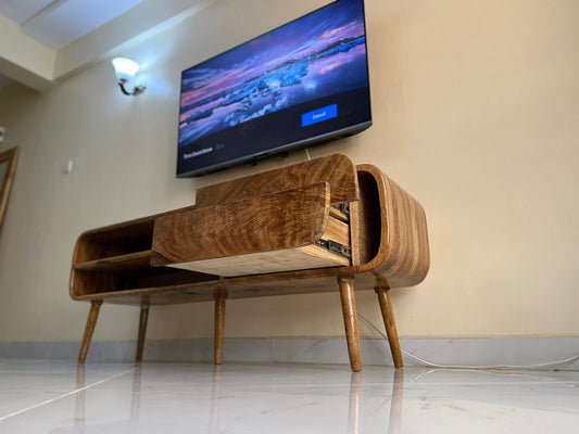 Mango wood Curved Edges TV Stand