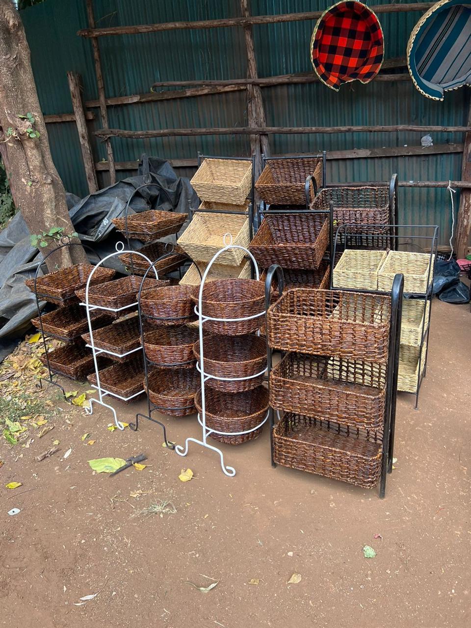 Wicker Baskets veggie racks