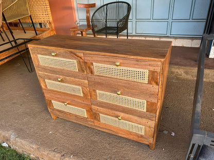 Mango wood Ratan Chest Drawers