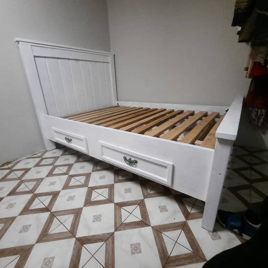 Milk White Mahogany  bed