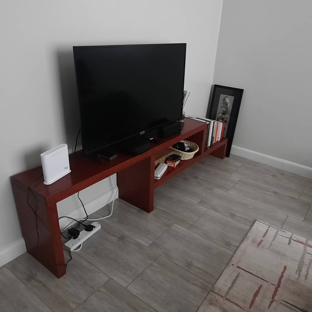 Mahogany tv console