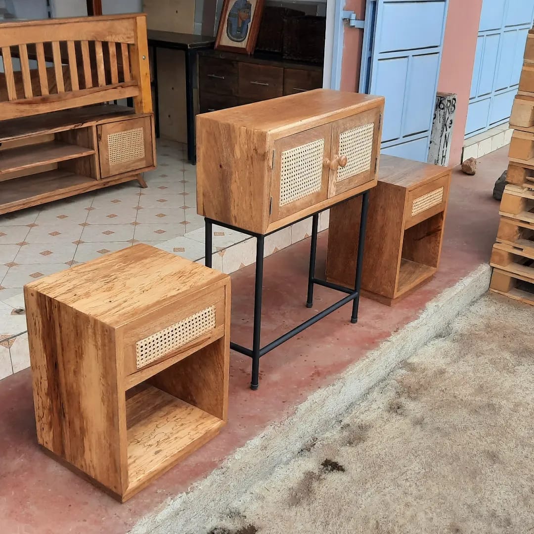 Mango Wood Bedside Drawers