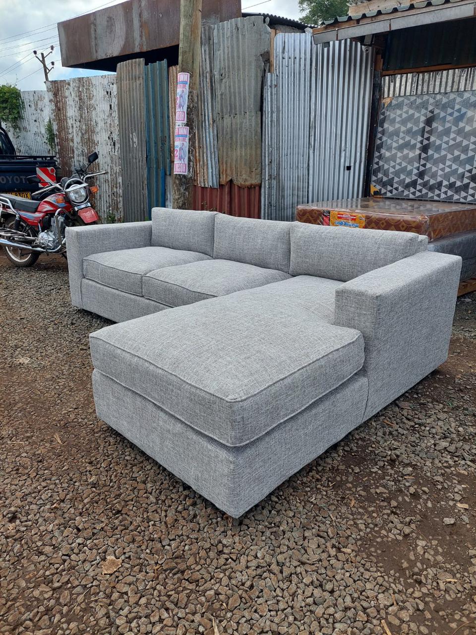 L -shape sofa seat for ksh 85,000 with 40D cushions and fibre pillows