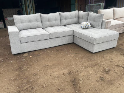 Grey l-shape fabric sofa